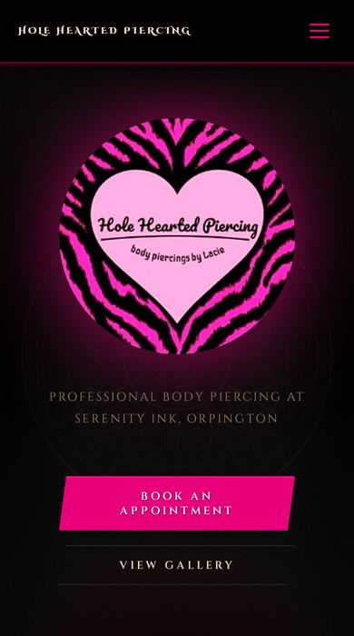 Hole-Hearted Piercing on a phone